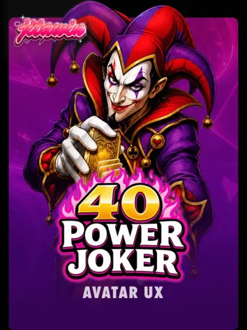 40 Power Joker স্লট গেমের নিয়ন থিমযুক্ত ইন্টারফেস
